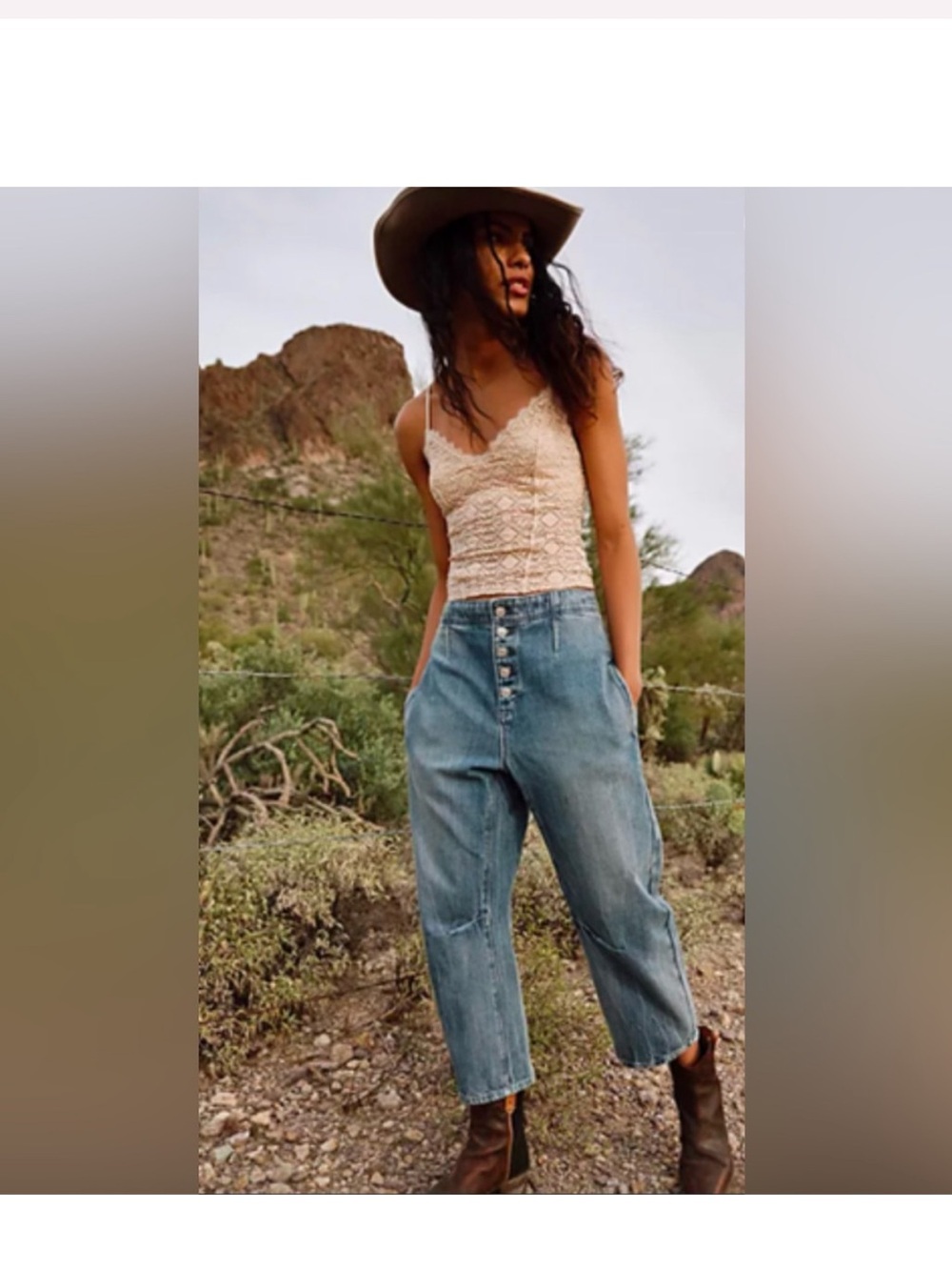 Free People We The Free Jeans Womens 27 Osaka Barrel Button Fly Mid Rise